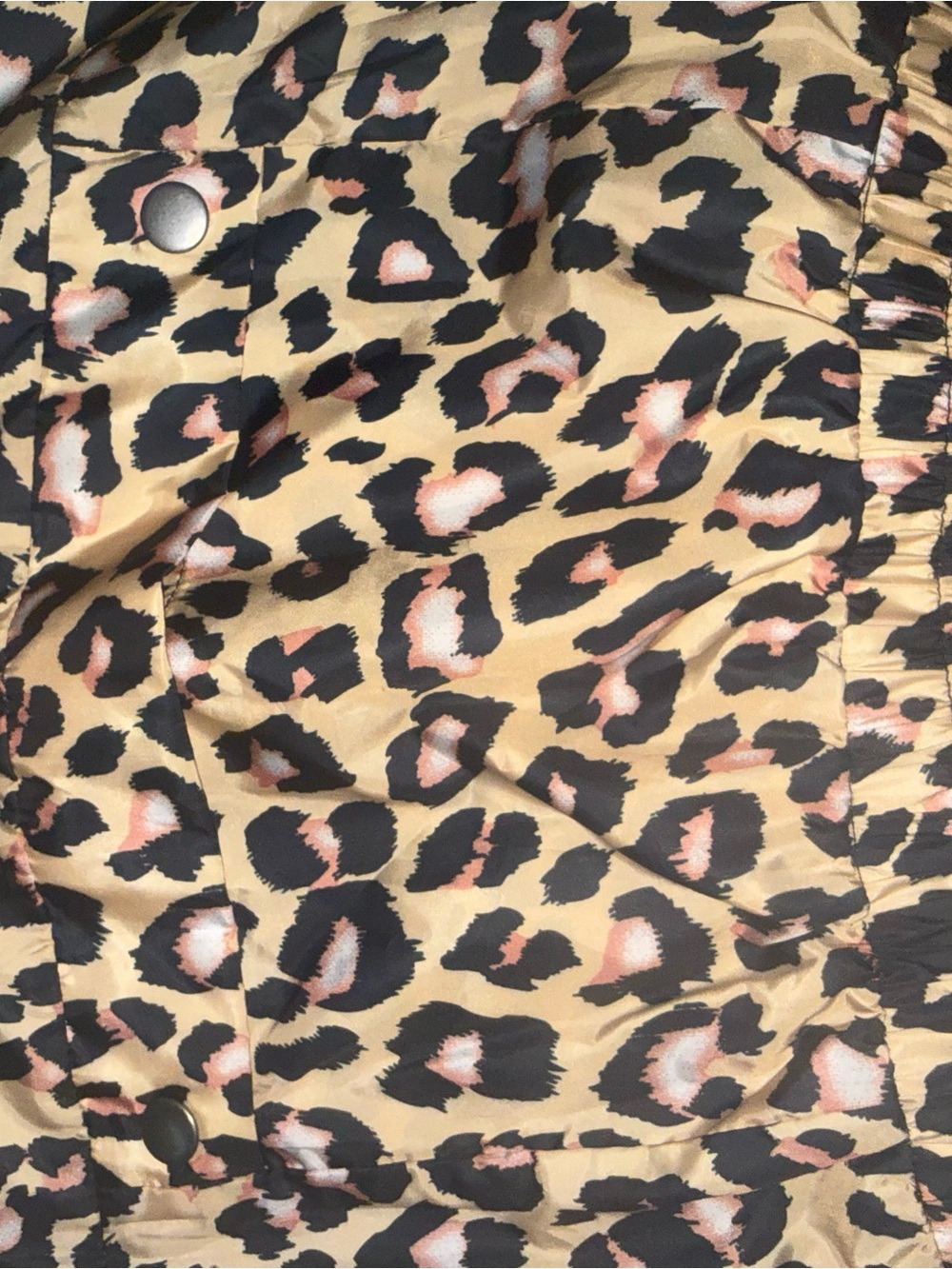 Say What? Leopard Print Hooded Windbreaker Jacket Size Small - Picture 3 of 3